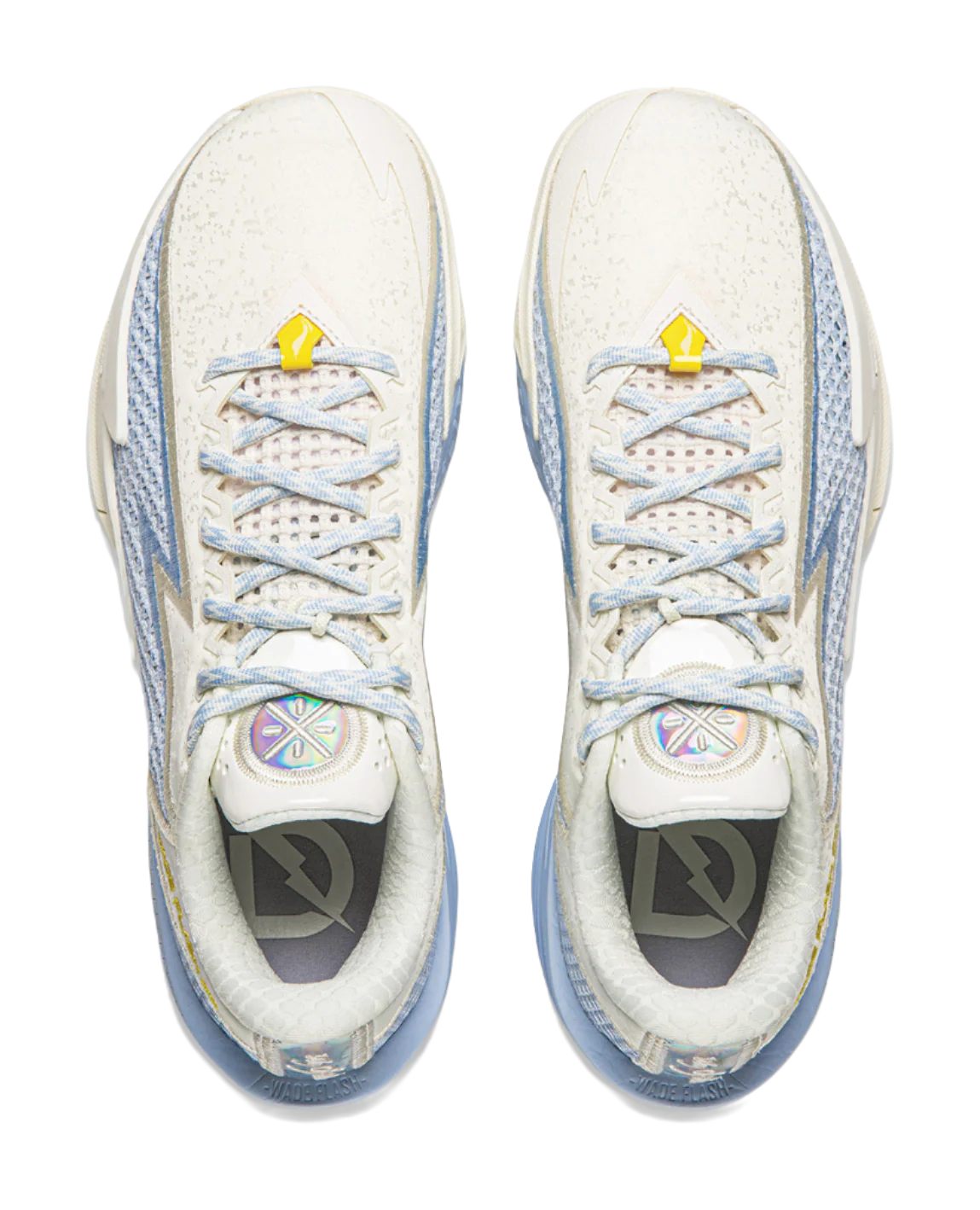 Li Ning Wade Flash 2 Men's Basketball Shoes Cushioning Slip-Resistant Breathable Low-Top Sneakers White/Blue - Image 4