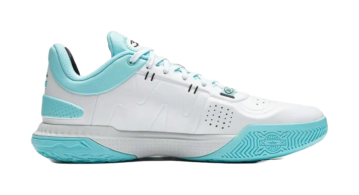 Li-Ning Men's Basketball Shoes - Anti-Slip, Wear-Resistant, Lightweight Low-Top Sneakers - White/Light Blue - Image 2
