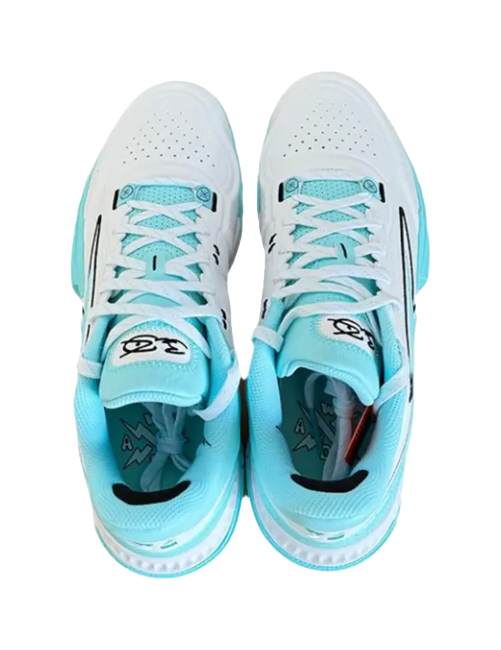 Li-Ning Men's Basketball Shoes - Anti-Slip, Wear-Resistant, Lightweight Low-Top Sneakers - White/Light Blue - Image 4
