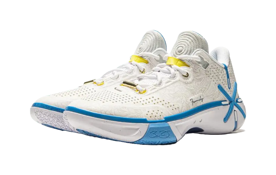 Li Ning Wade Shadow 6 Men's Low Top Basketball Shoes White/Blue - Image 3