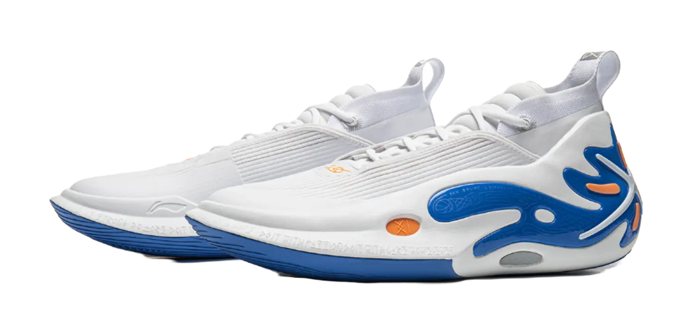 Li-Ning Way of Wade 11 Men's Mid-Top Basketball Shoes - White/Blue/Orange - Image 3