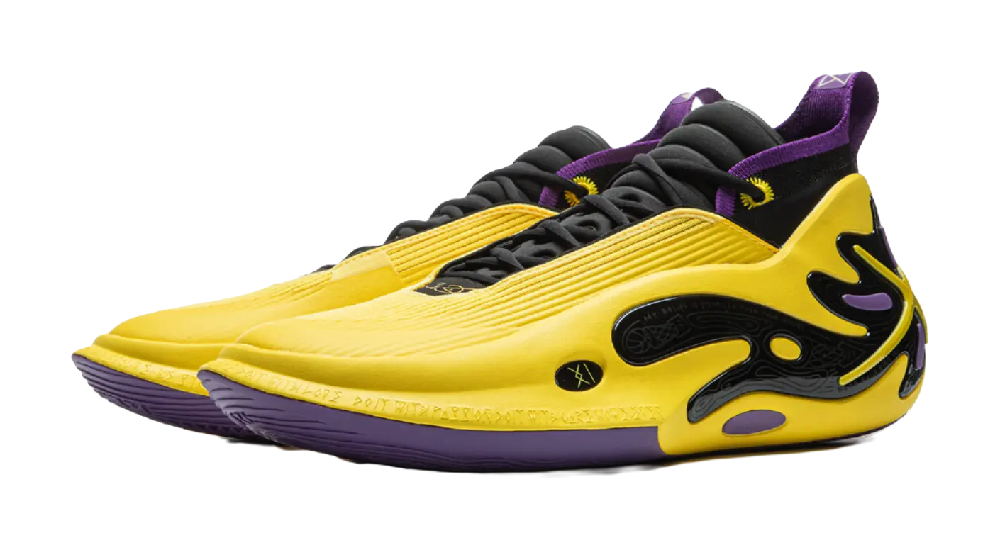 Li-Ning Way of Wade 11 Low-Top Basketball Shoes - Yellow Purple | Cushioning Anti-Slip Lightweight Rebound - Image 3