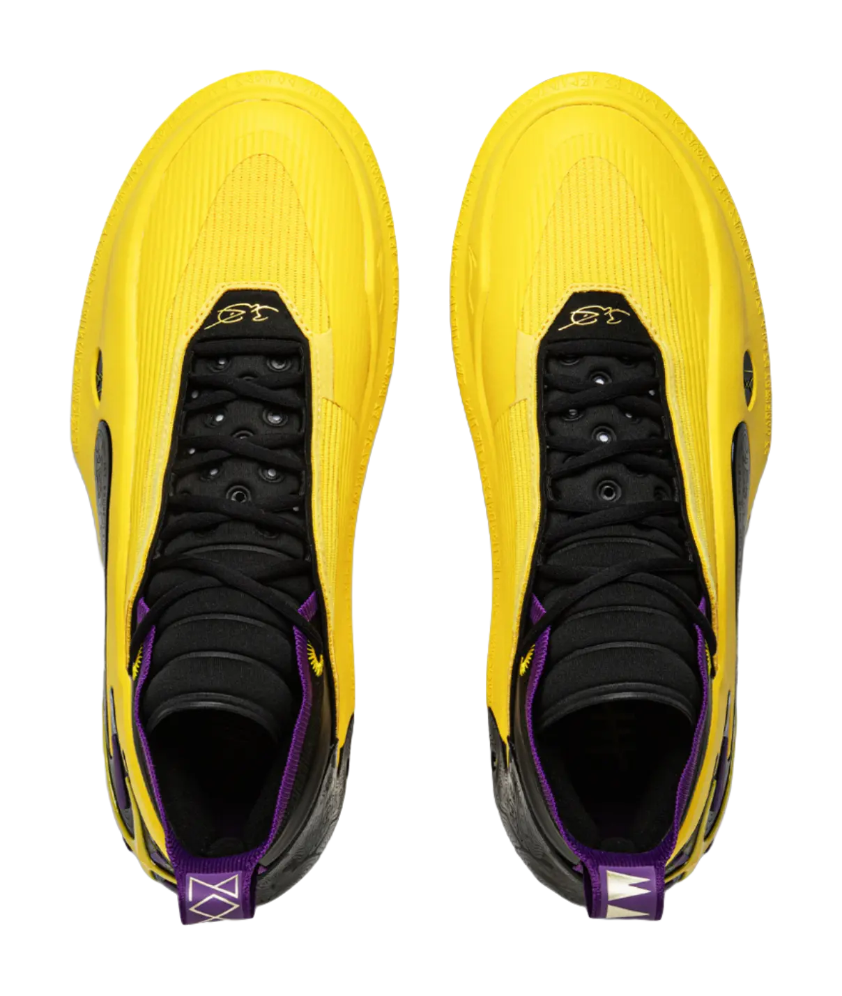 Li-Ning Way of Wade 11 Low-Top Basketball Shoes - Yellow Purple | Cushioning Anti-Slip Lightweight Rebound - Image 4
