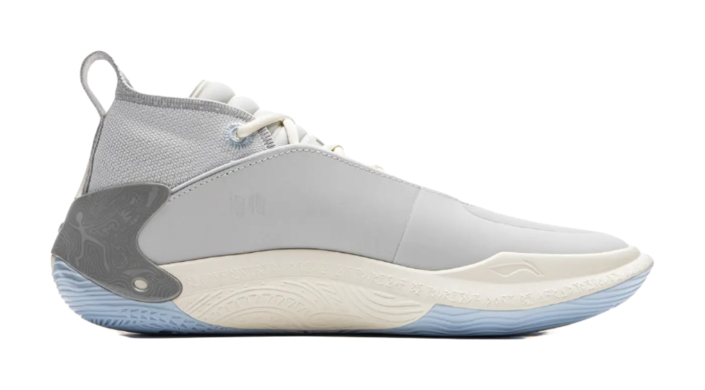 Li Ning WOW11 Mid-Top Basketball Shoes - Cushioning, Traction, Lightweight Gray/White - Image 2