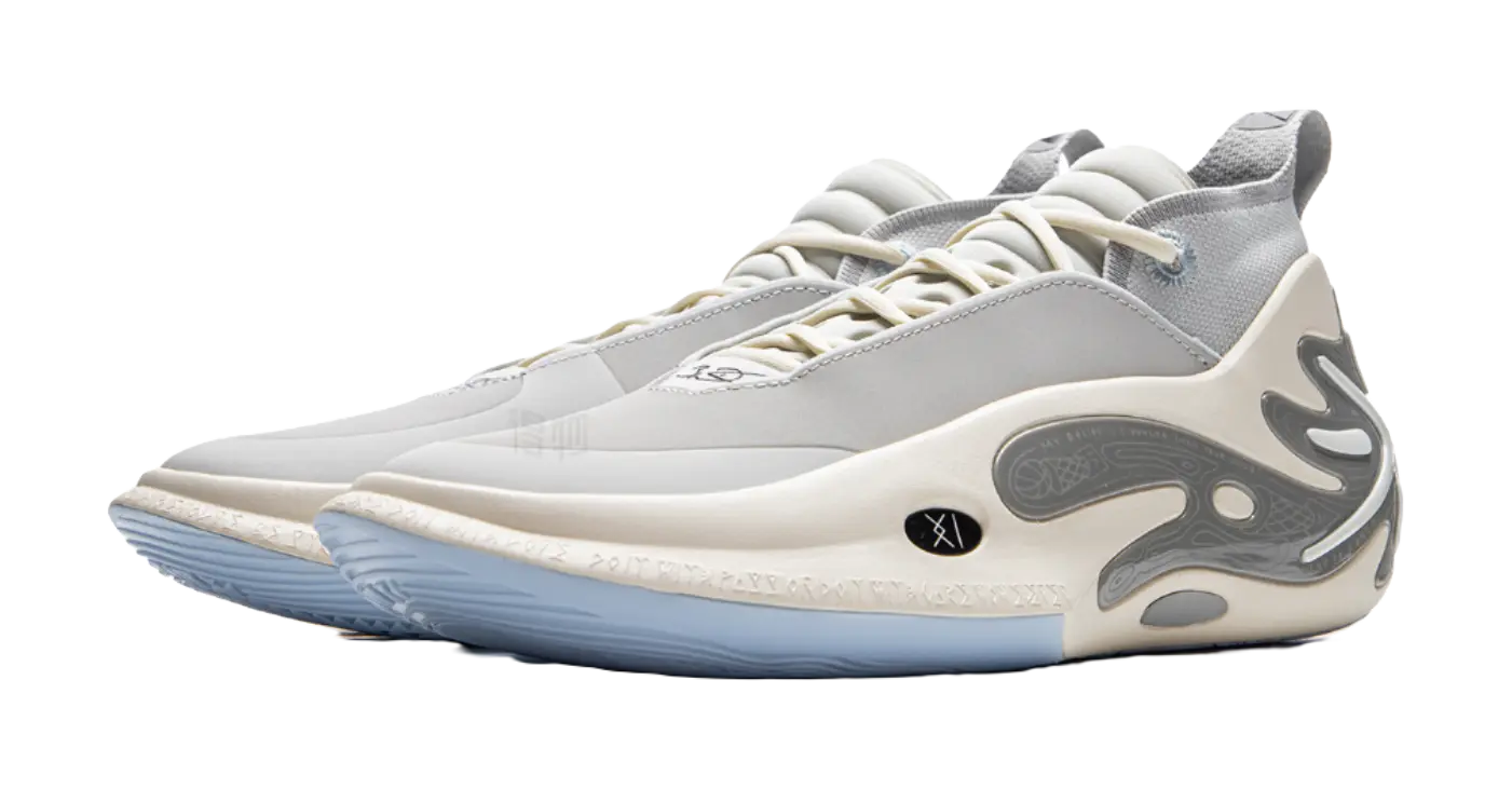 Li Ning WOW11 Mid-Top Basketball Shoes - Cushioning, Traction, Lightweight Gray/White - Image 3