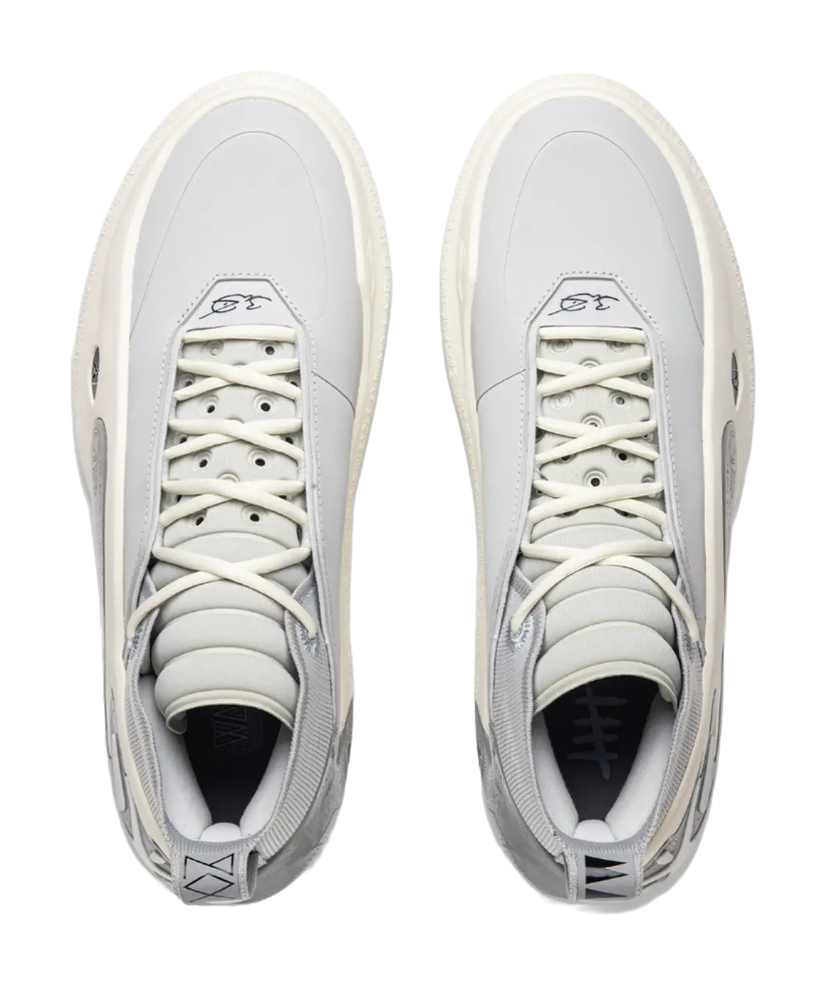 Li Ning WOW11 Mid-Top Basketball Shoes - Cushioning, Traction, Lightweight Gray/White - Image 4