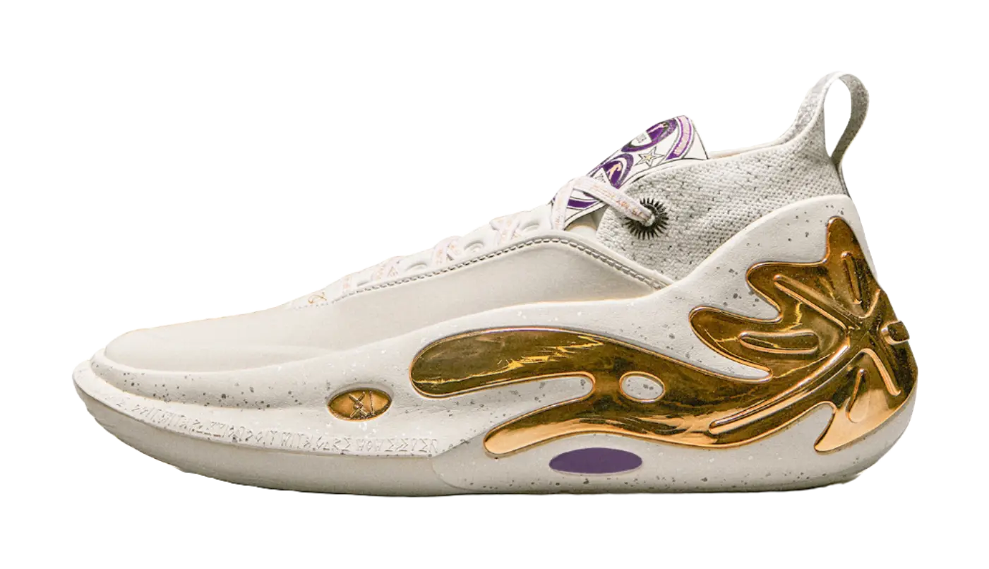 LiNing Way of Wade 11 Mid-Top Basketball Shoes Men's White/Gold