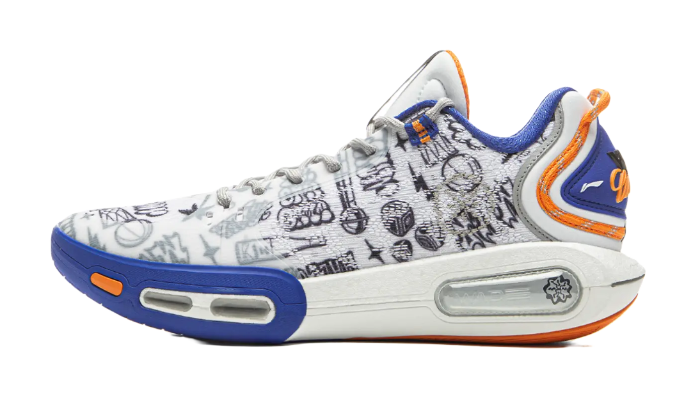 LiNing Wade Shadow 7 Low Top Basketball Shoes Men's White Blue