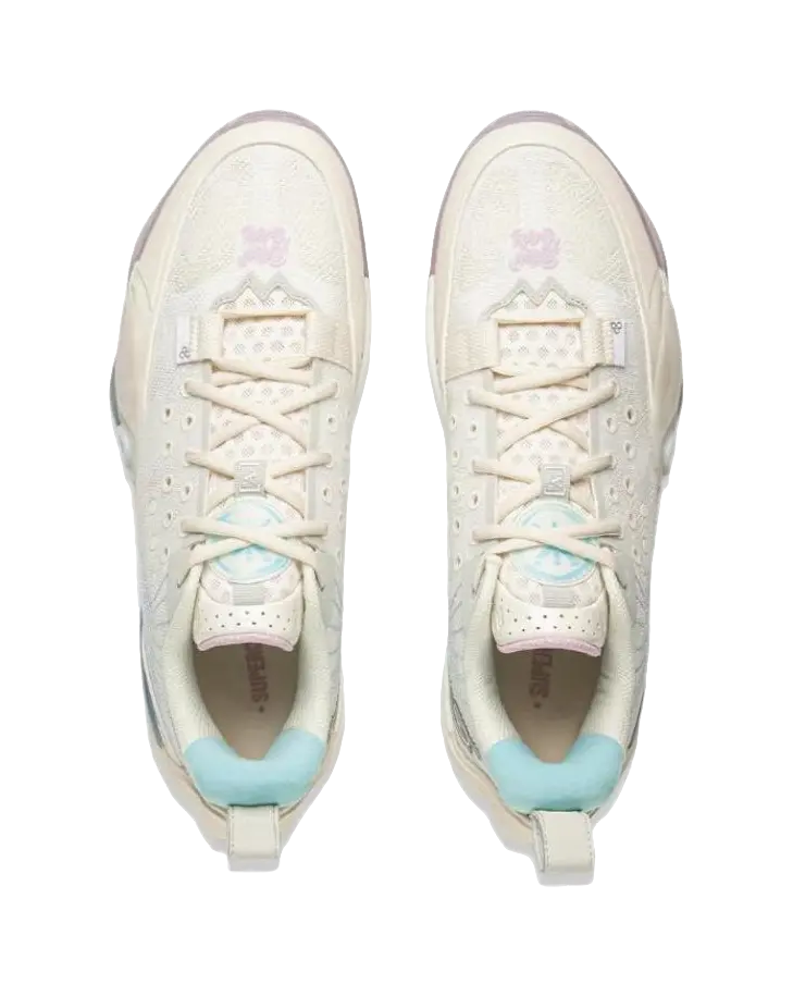 LiNing Abrasion Resistant Slip Resistant Low Top Basketball Shoes Mens White Blue - Image 5
