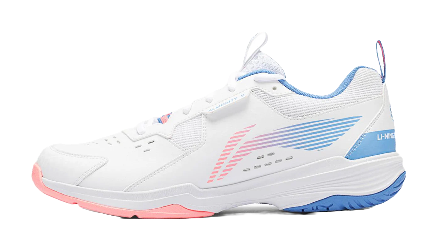 Li-Ning Ace V Pro Badminton Shoes - Unisex White/Pink/Blue