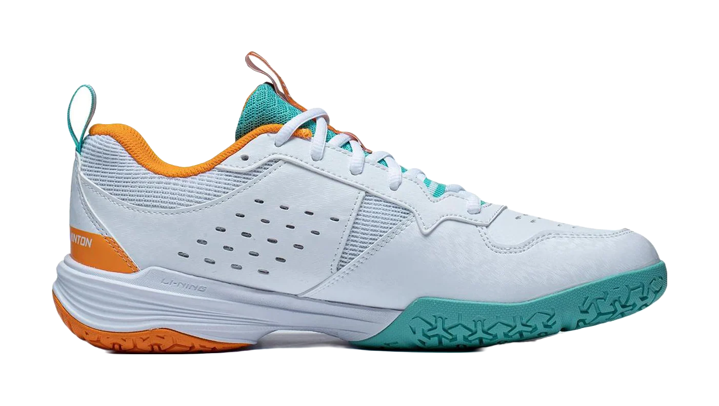 Li-Ning Ace Professional Badminton Shoes Unisex Low Top White/Green/Orange - Image 4