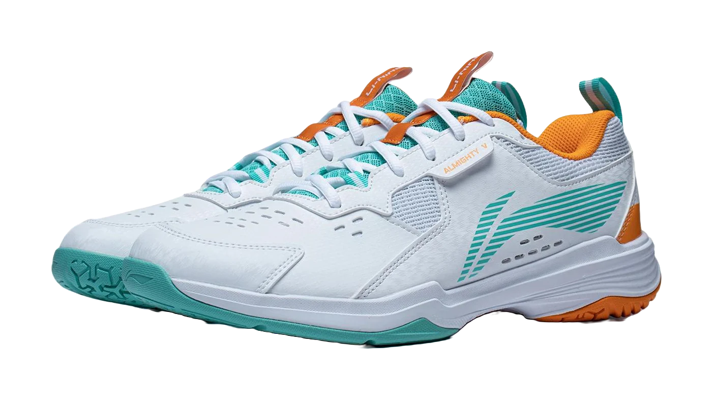 Li-Ning Ace Professional Badminton Shoes Unisex Low Top White/Green/Orange - Image 5