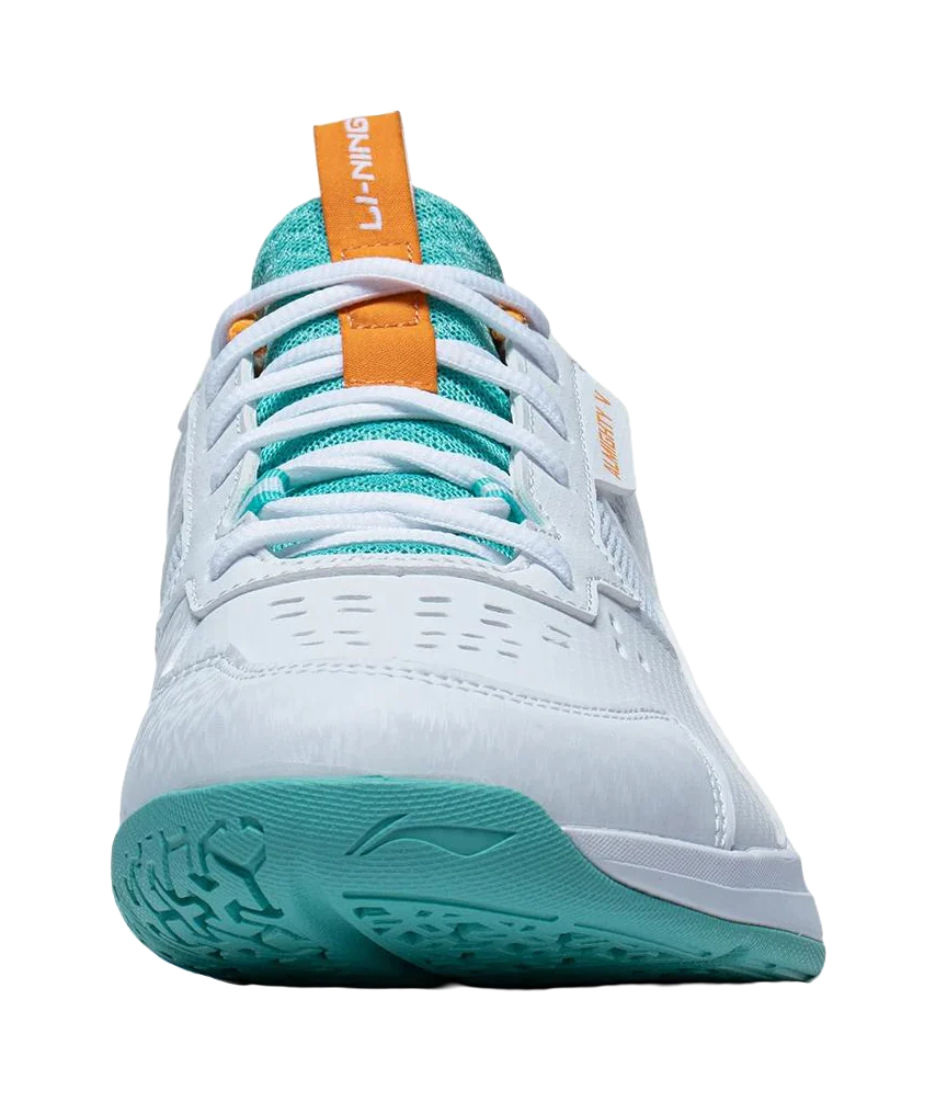 Li-Ning Ace Professional Badminton Shoes Unisex Low Top White/Green/Orange - Image 7