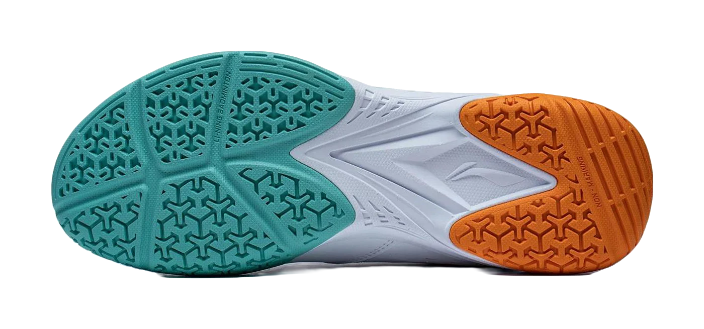 Li-Ning Ace Professional Badminton Shoes Unisex Low Top White/Green/Orange - Image 9
