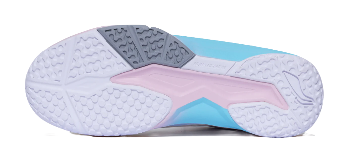 Li-Ning Ace Cushioned Slip-Resistant Low-Top Badminton Shoes - Unisex White/Blue/Pink - Image 5