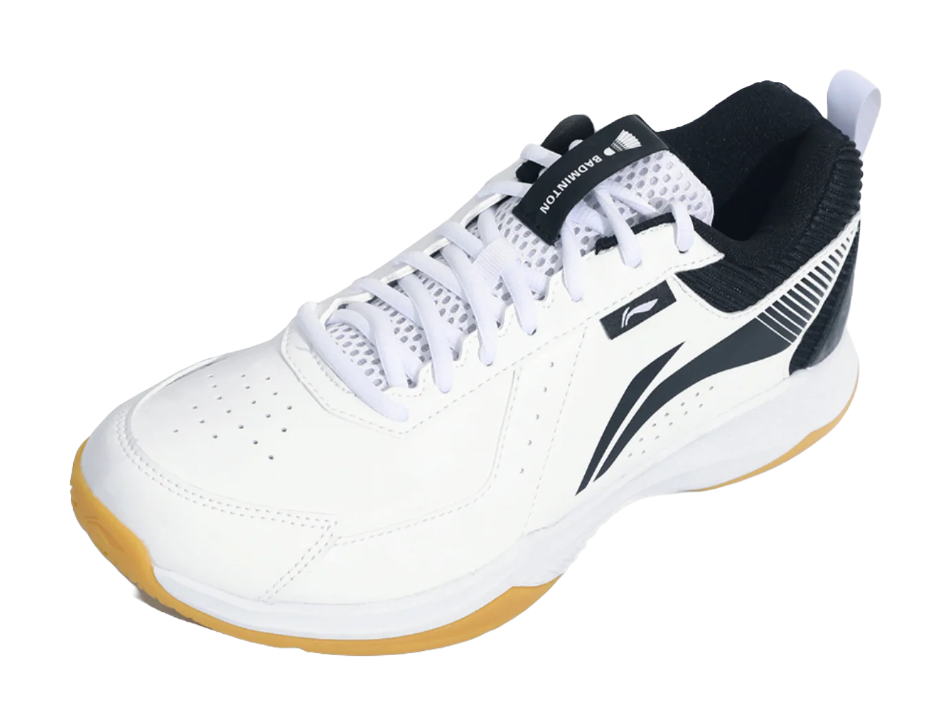 Li-Ning Ace Cushioning Slip-Resistant Low-Top Badminton Shoes - Unisex White/Black - Image 3