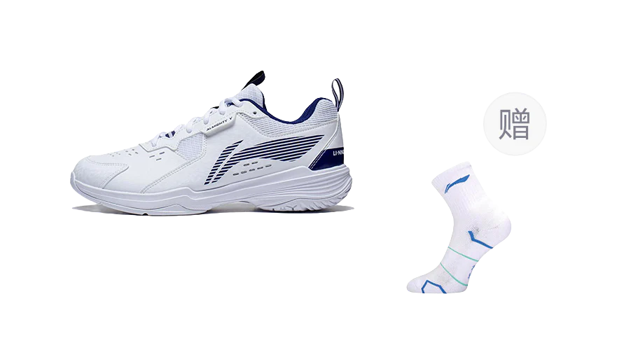 Li-Ning Ace V Badminton Shoes - Slip & Abrasion Resistant, Breathable Low Top Unisex White/Blue - Image 3