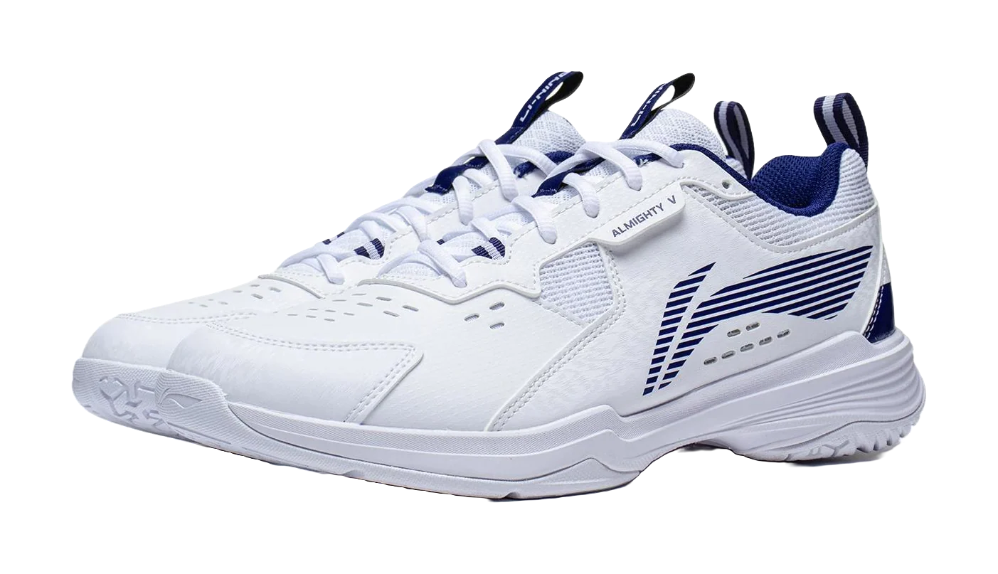 Li-Ning Ace V Badminton Shoes - Slip & Abrasion Resistant, Breathable Low Top Unisex White/Blue - Image 5