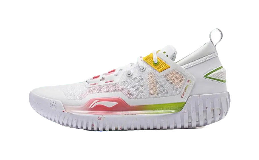 LiNing BadFive 3 Low Basketball Shoes Unisex White Red Yellow - Image 2