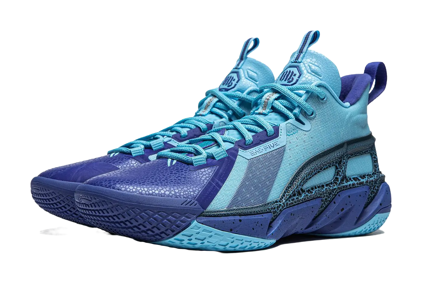 LiNing Badfive 4 Mid Basketball Shoes Men's Blue Cushioned Breathable Sneakers - Image 3