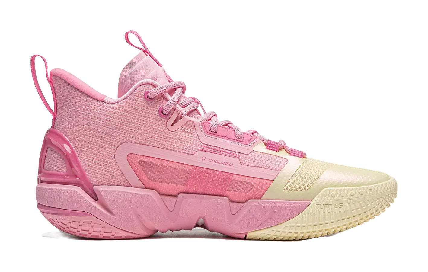Li-Ning BadFive 4 Mid-Top Basketball Shoes - Boom Cushioning - Pink/Yellow - Image 2