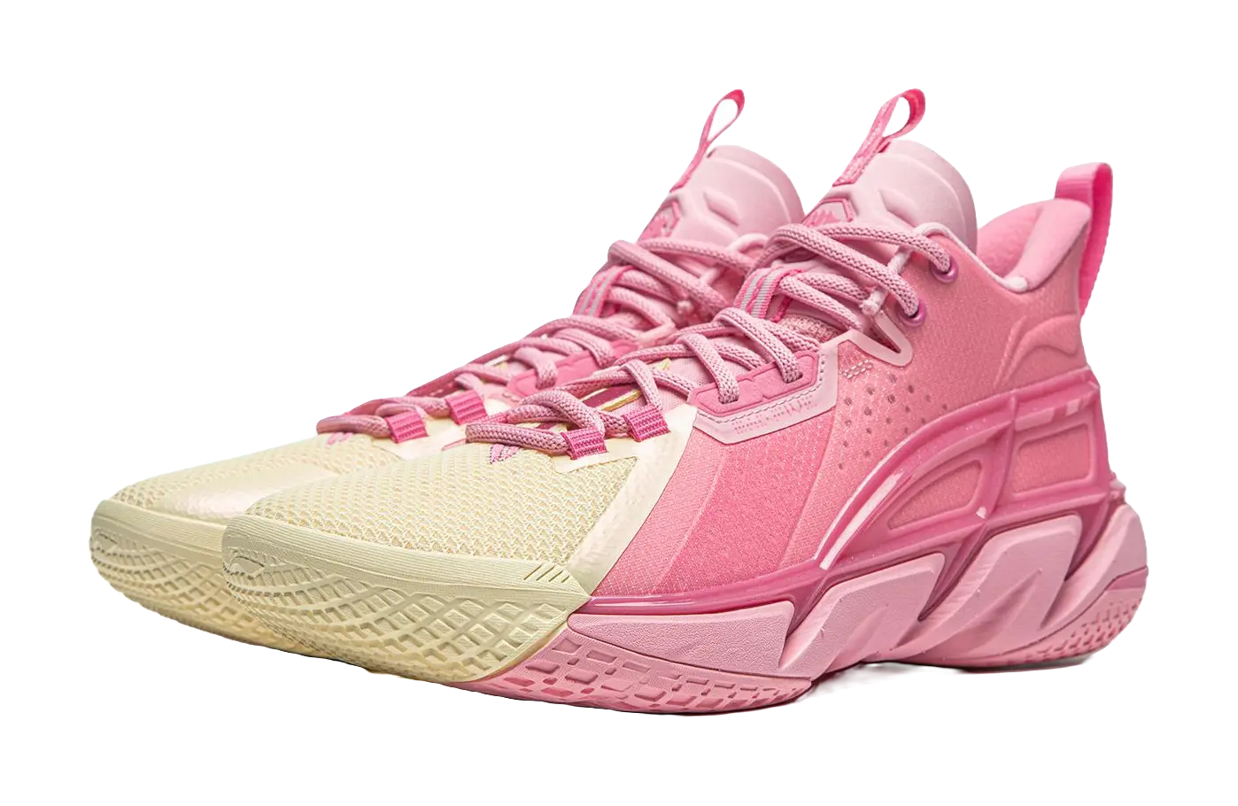 Li-Ning BadFive 4 Mid-Top Basketball Shoes - Boom Cushioning - Pink/Yellow - Image 3