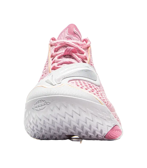 LiNing BadFive 5 Slip Resistant, Abrasion Resistant, Breathable, Rebound Grip Mid Top Basketball Shoes Mens Pink White - Image 5