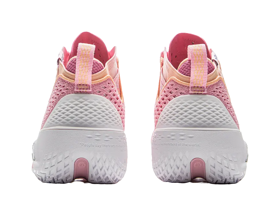 LiNing BadFive 5 Slip Resistant, Abrasion Resistant, Breathable, Rebound Grip Mid Top Basketball Shoes Mens Pink White - Image 6