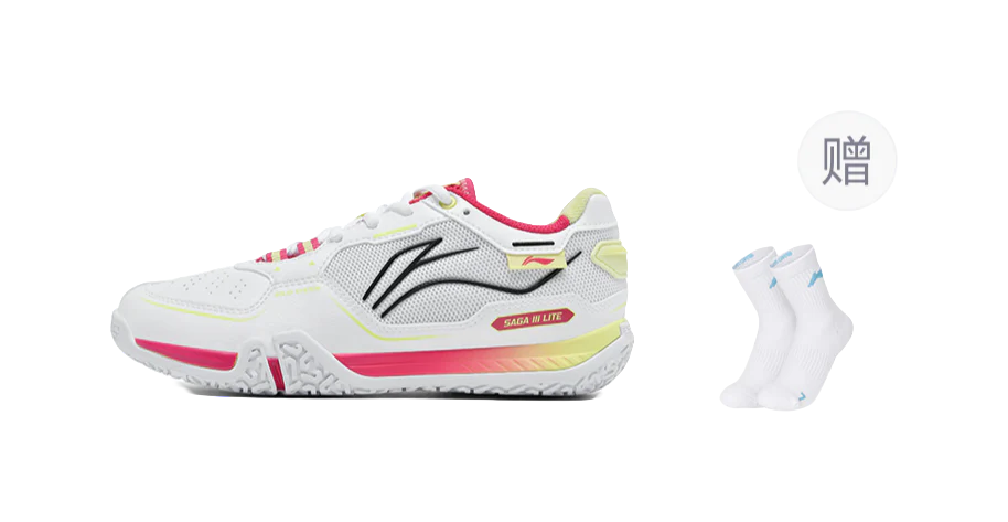 Li-Ning Saga III Lite Badminton Shoes - Cushioned, Slip-Resistant, Abrasion-Resistant Low-Top Unisex Gray Red - Image 11
