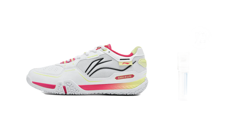 Li-Ning Saga III Lite Badminton Shoes - Cushioned, Slip-Resistant, Abrasion-Resistant Low-Top Unisex Gray Red - Image 2