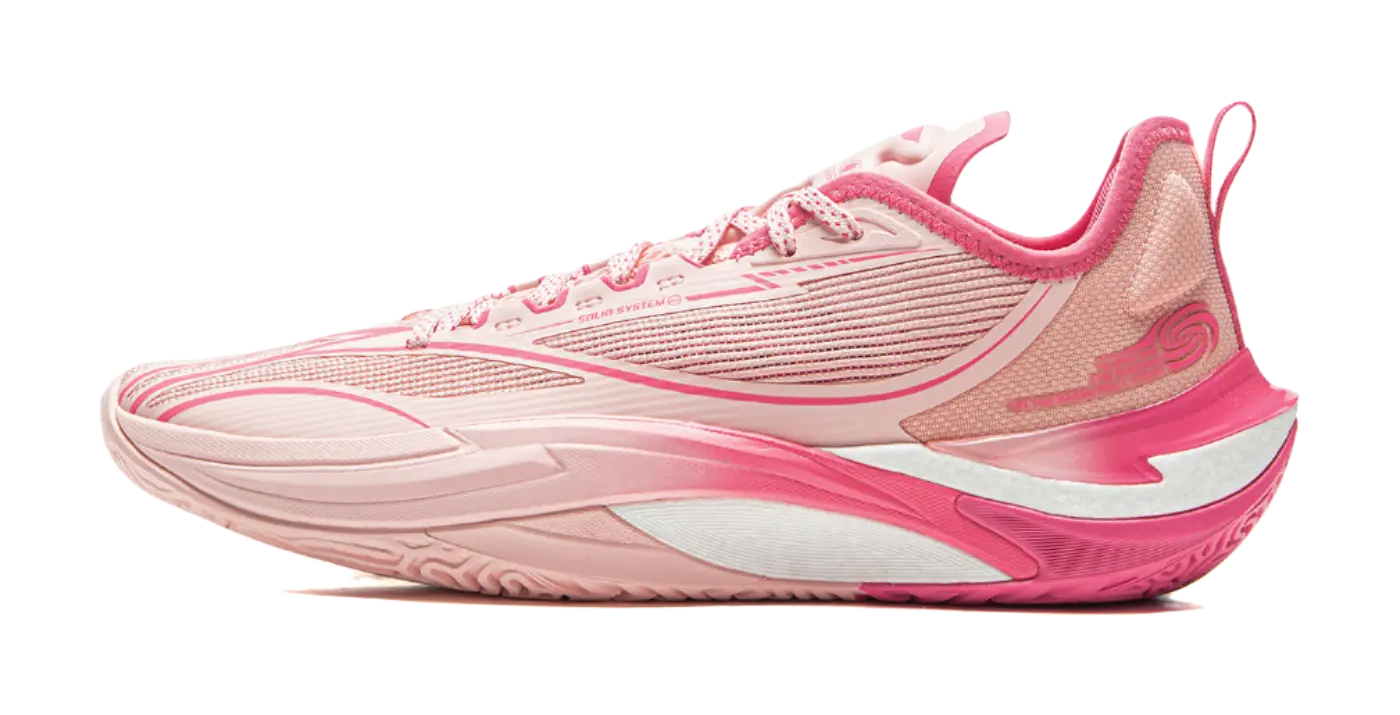 LiNing Men's Frosting Pink Low-Top Basketball Shoes - Cushioning, Slip-Resistant, Abrasion-Resistant, Rebound Grip - Image 2