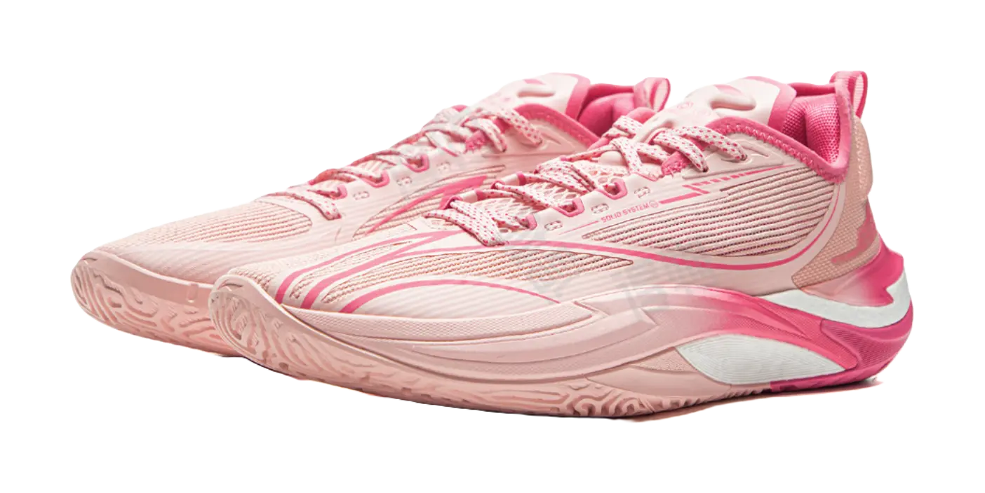 LiNing Men's Frosting Pink Low-Top Basketball Shoes - Cushioning, Slip-Resistant, Abrasion-Resistant, Rebound Grip - Image 4