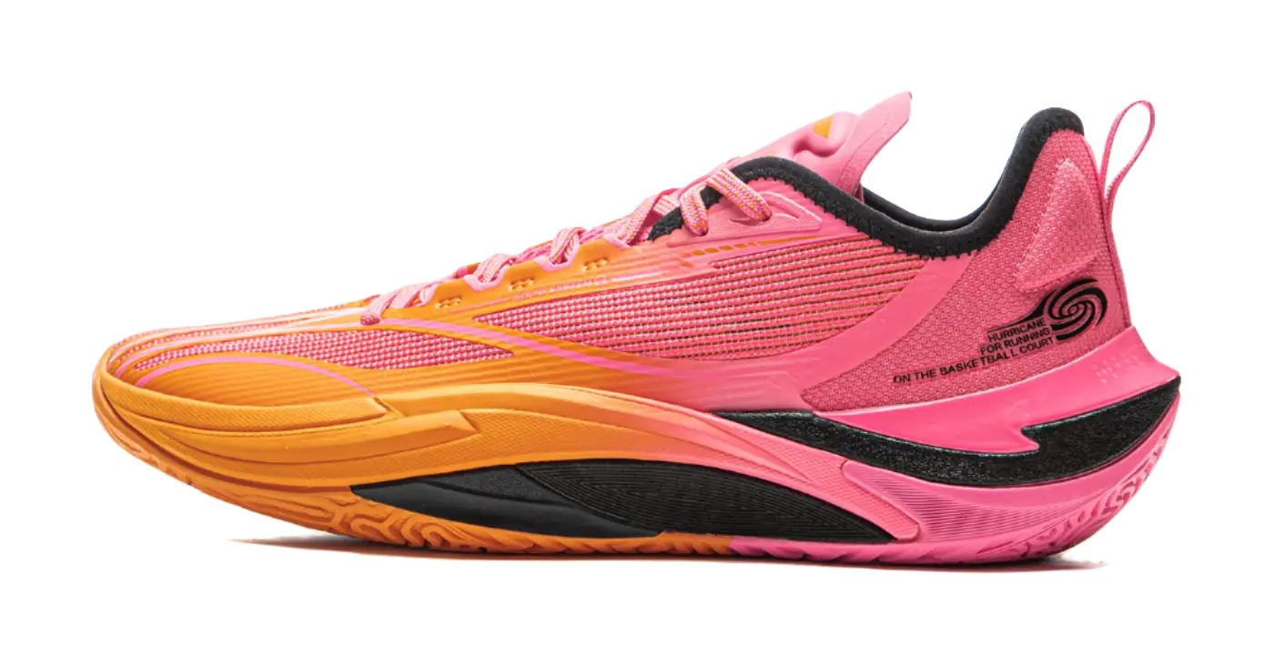 Li-Ning Men's Basketball Shoes - Cushioning, Slip-Resistant, Rebound Grip - Pink/Orange