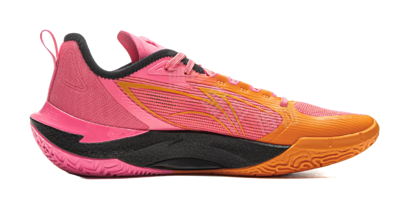 Li-Ning Men's Basketball Shoes - Cushioning, Slip-Resistant, Rebound Grip - Pink/Orange - Image 3