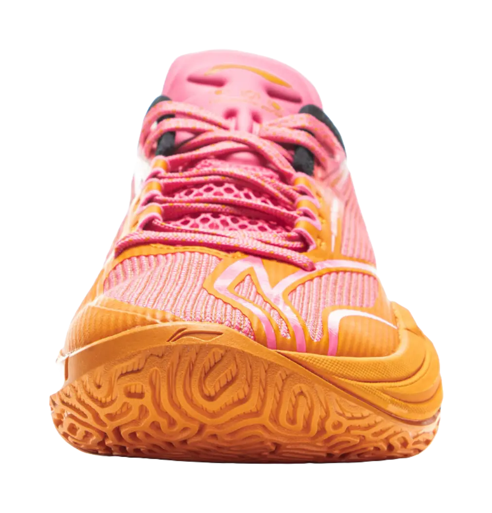 Li-Ning Men's Basketball Shoes - Cushioning, Slip-Resistant, Rebound Grip - Pink/Orange - Image 6
