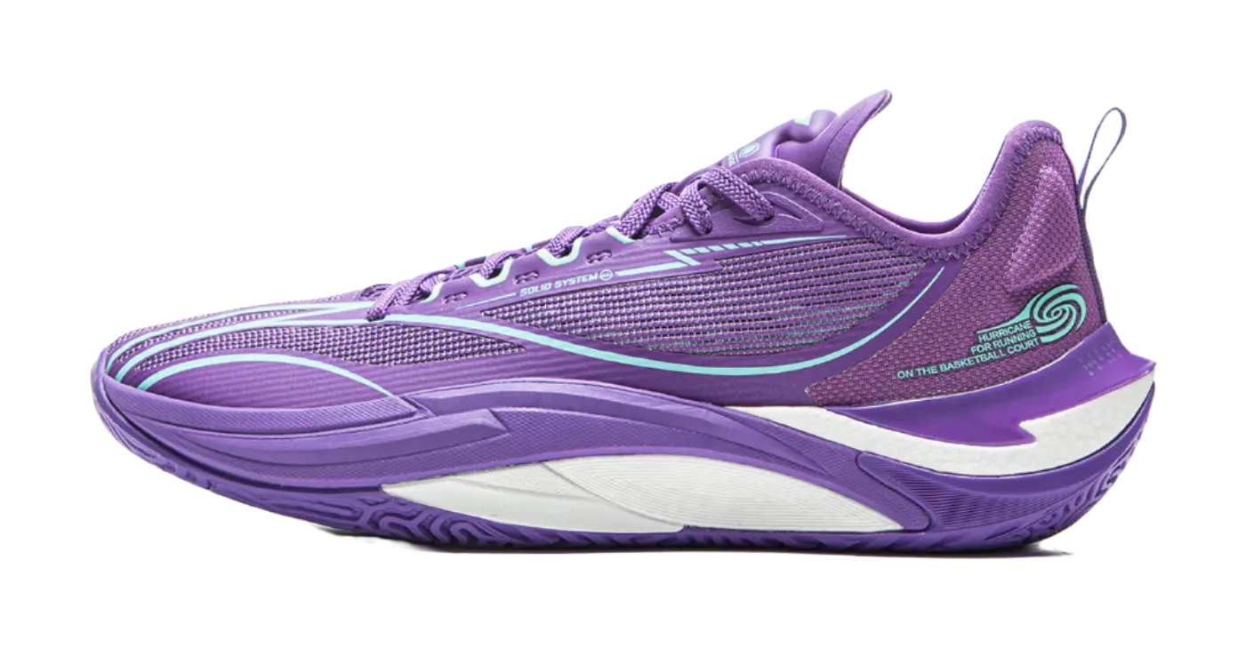 LiNing Men's Low-Top Basketball Shoes Zircon Purple | Cushioning, Slip & Abrasion Resistant - Image 2