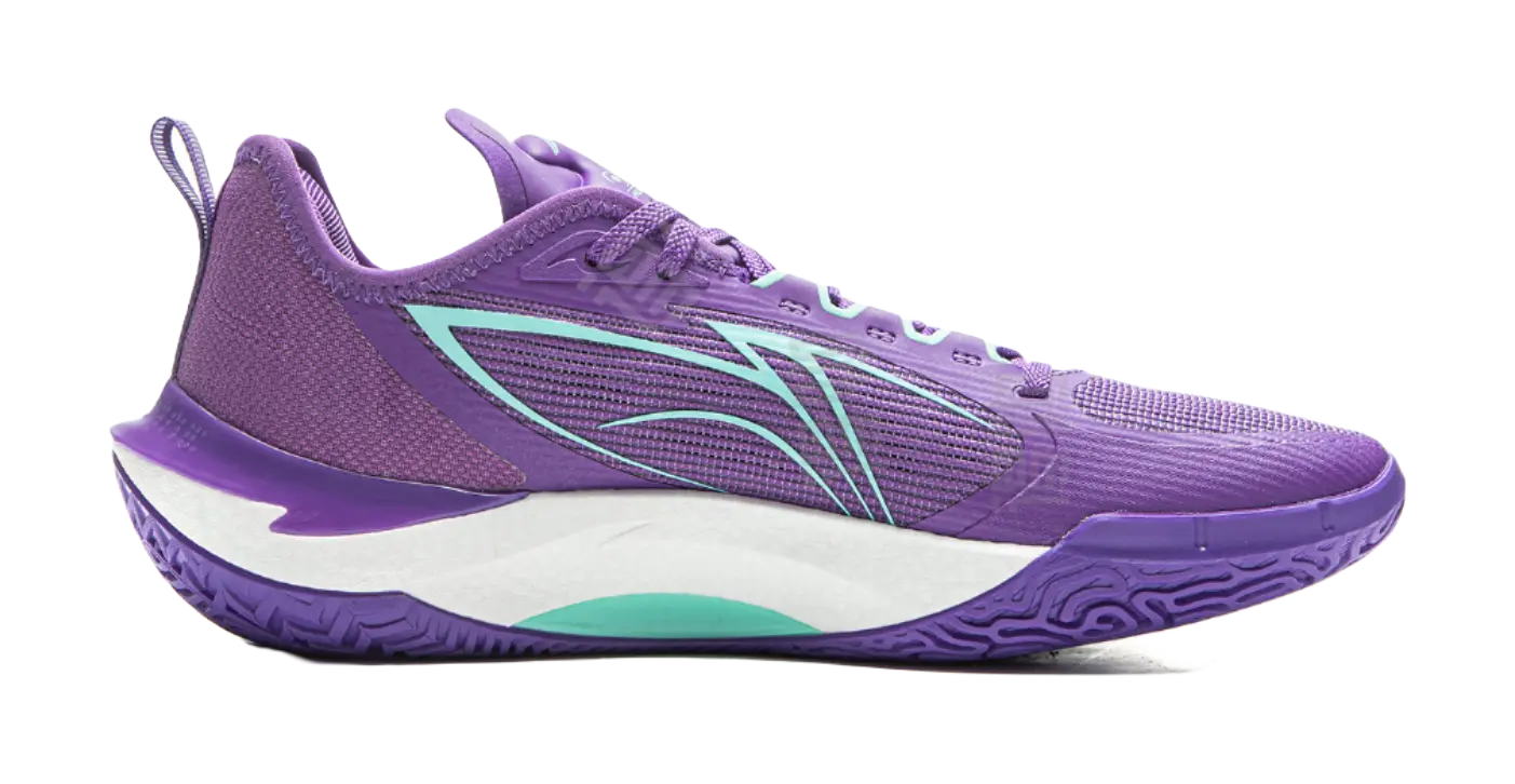LiNing Men's Low-Top Basketball Shoes Zircon Purple | Cushioning, Slip & Abrasion Resistant - Image 3