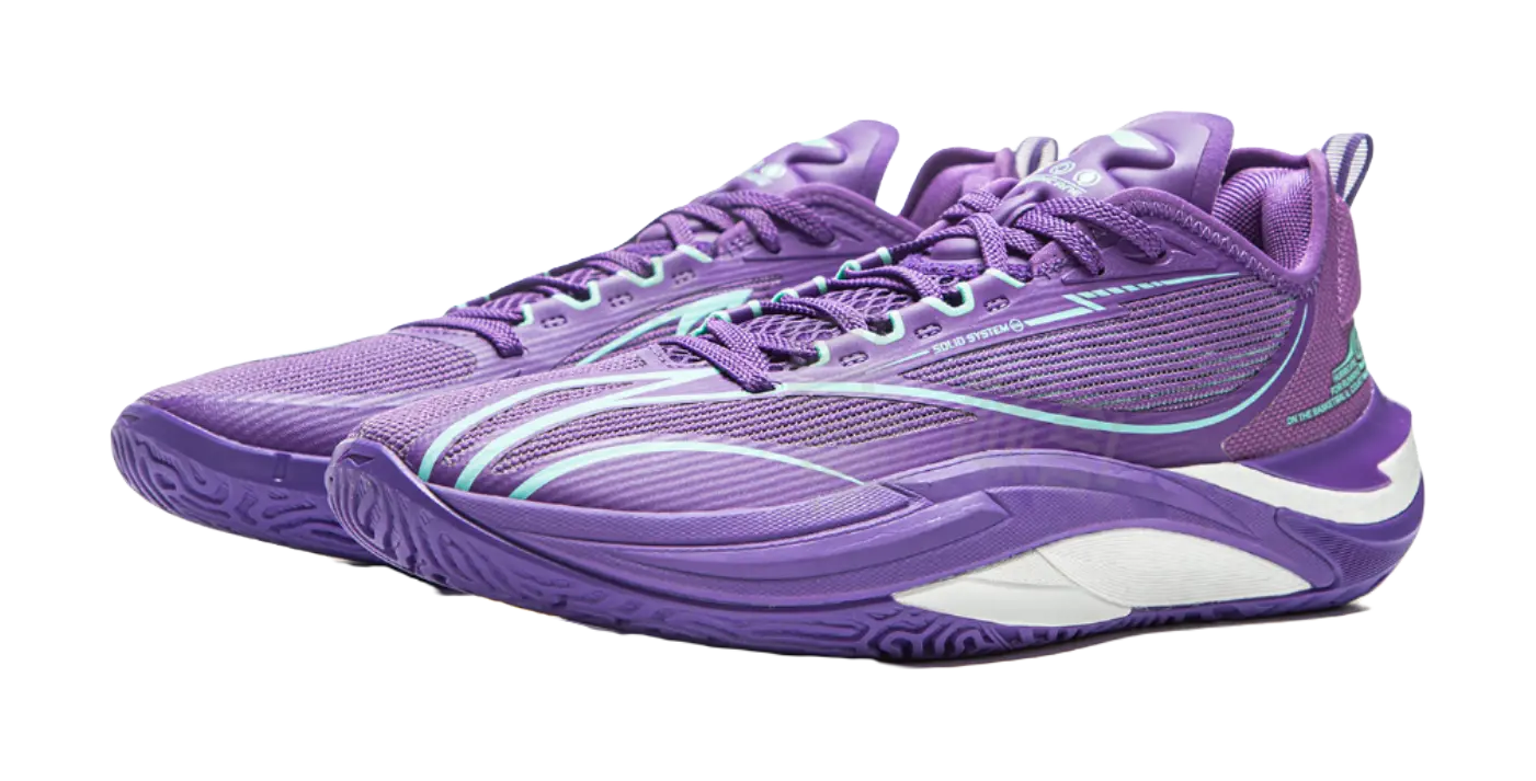 LiNing Men's Low-Top Basketball Shoes Zircon Purple | Cushioning, Slip & Abrasion Resistant - Image 4
