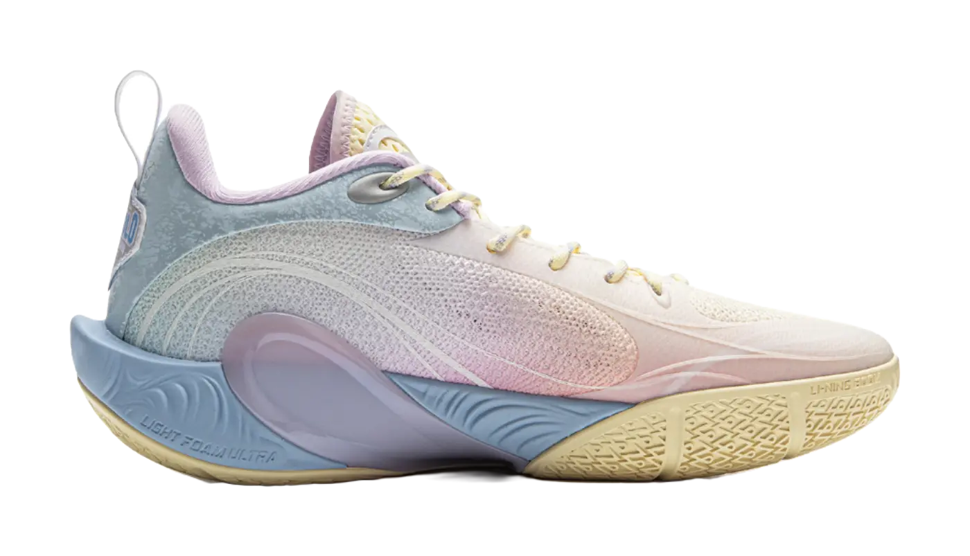 Li-Ning DLO 1 Cushioning Low-Top Basketball Shoes Men's White Pink - Image 3