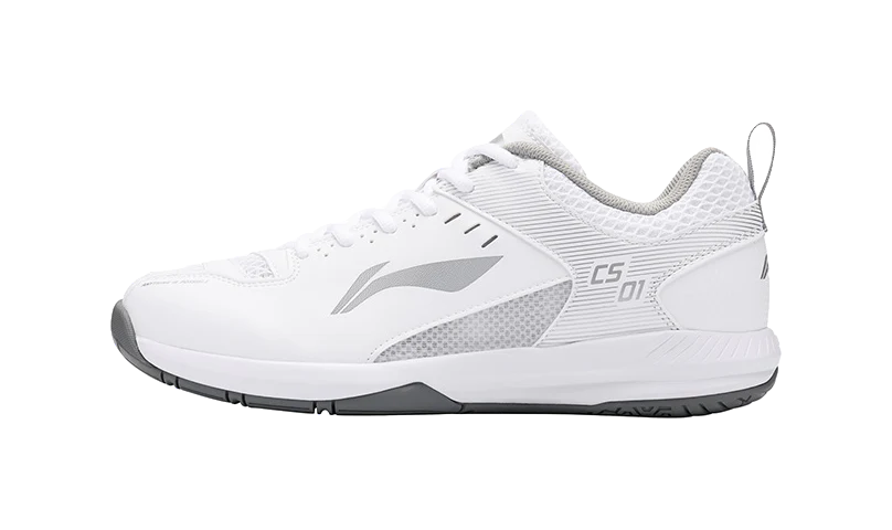 Li-Ning Way of Wade Feather Cushioning Badminton Shoes - Lightweight Breathable Low Top Unisex White/Silver