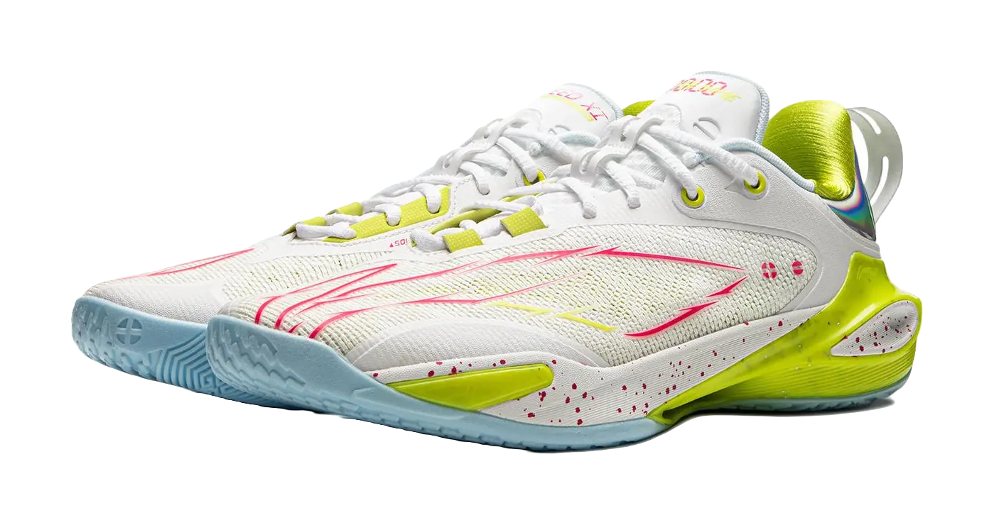 Li-Ning Speed 11 Basketball Shoes - Men's White Green Red - Image 3