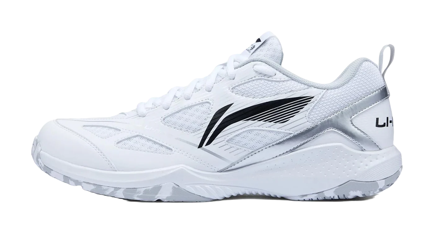 Li-Ning Gale LITE Badminton Shoes - Slip & Abrasion Resistant, Lightweight Low-Top Unisex (White/Black)