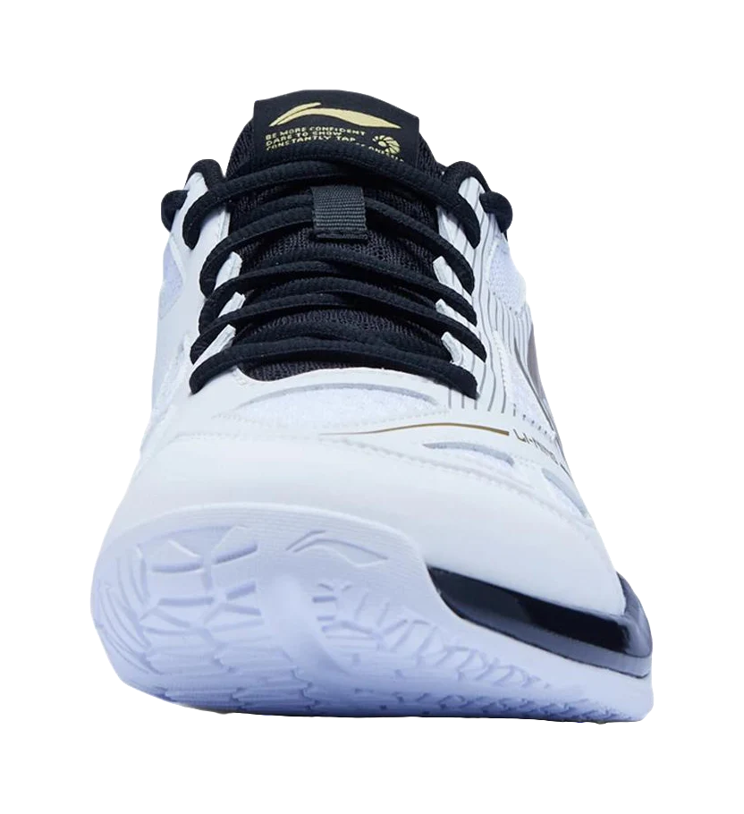 Li-Ning Gale Lite Unisex Badminton Shoes - Slip & Abrasion Resistant Low-Top - White/Black/Gold - Image 3