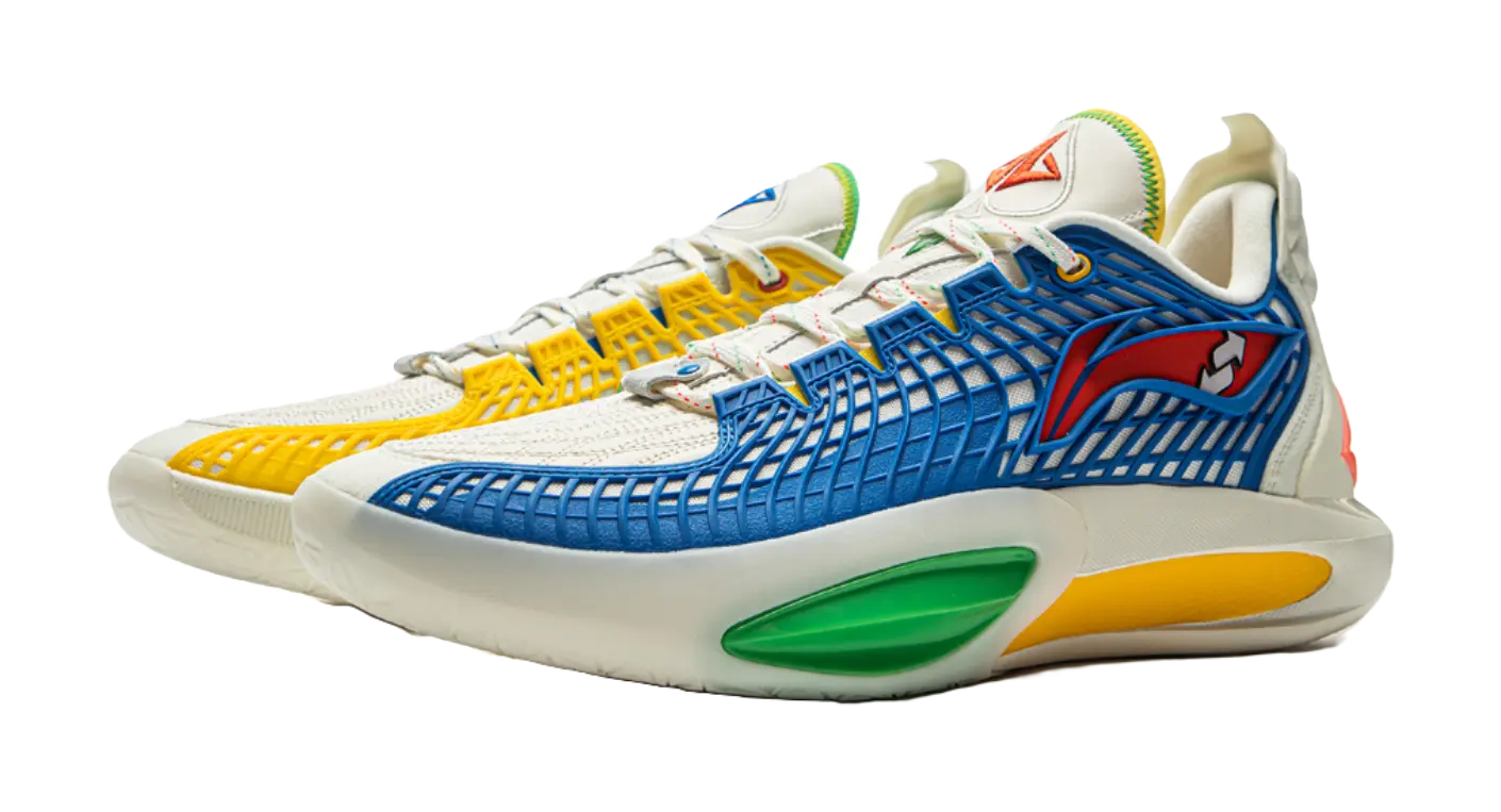 LiNing JB3 Low Top Basketball Shoes Mens Blue Yellow