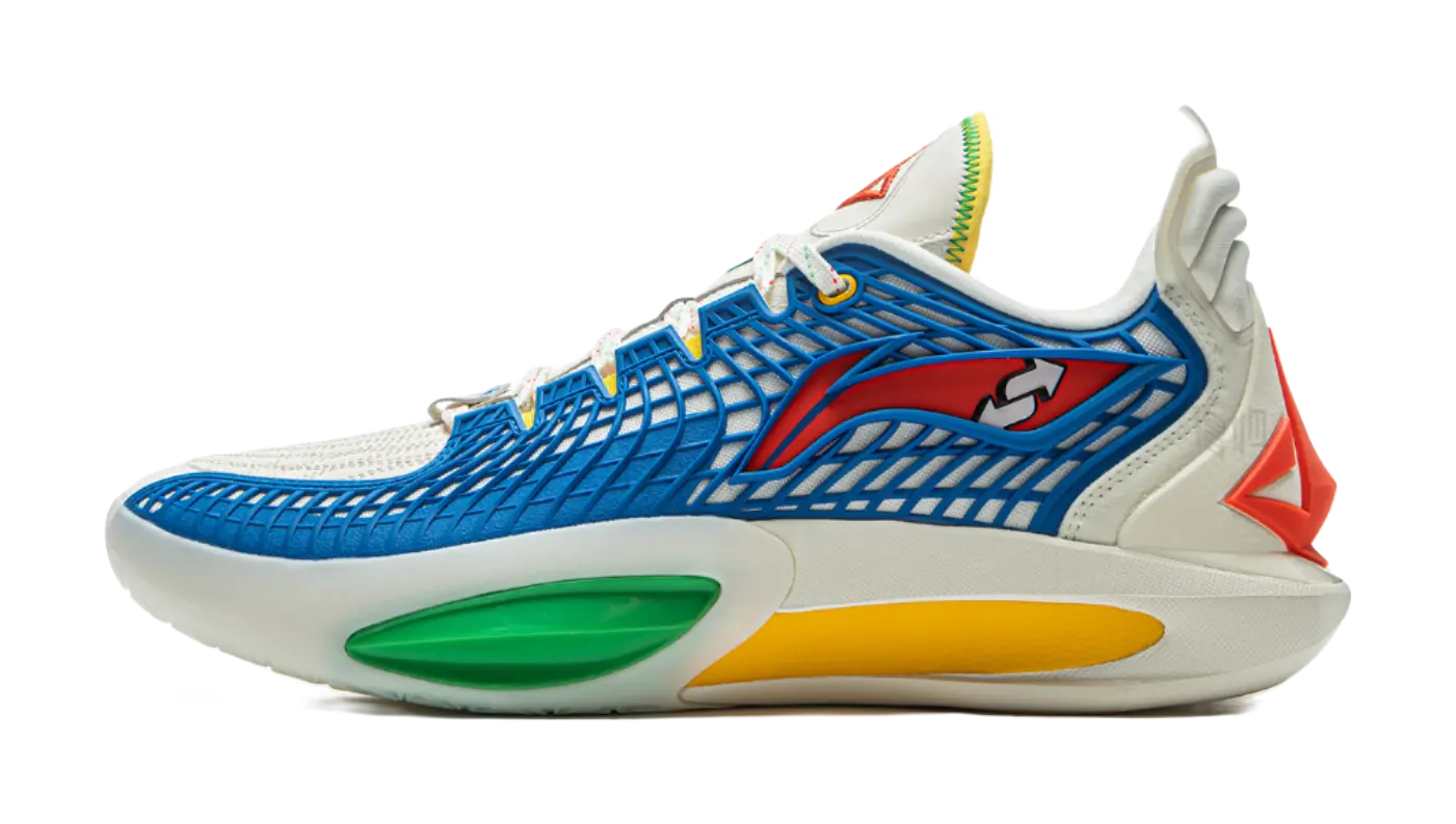 LiNing JB3 Low Top Basketball Shoes Mens Blue Yellow - Image 3