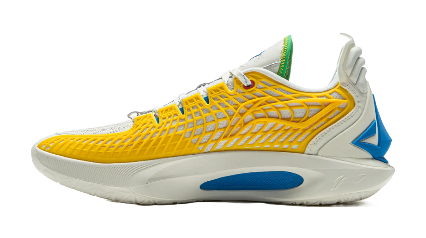 LiNing JB3 Low Top Basketball Shoes Mens Blue Yellow - Image 4