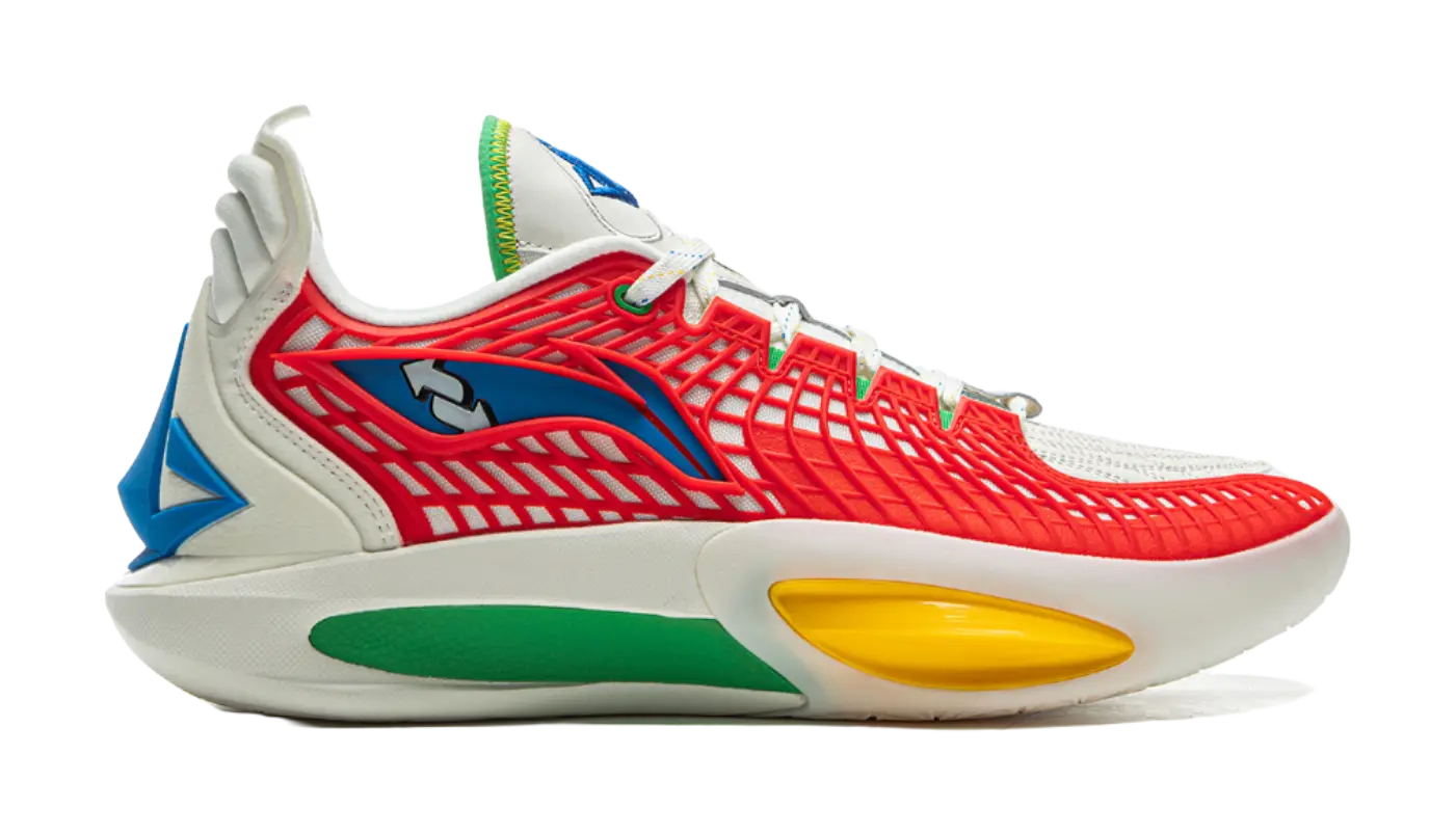 LiNing JB3 Low Top Basketball Shoes Mens Blue Yellow - Image 5