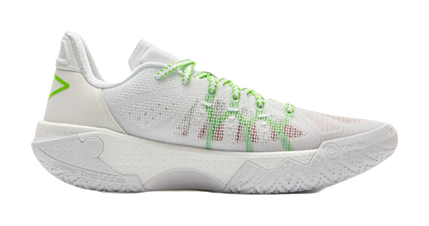 Li-Ning Jie Ao 2 Men's Outdoor Basketball Shoes - Anti-Slip Cushioned Low-Tops White/Green - Image 2
