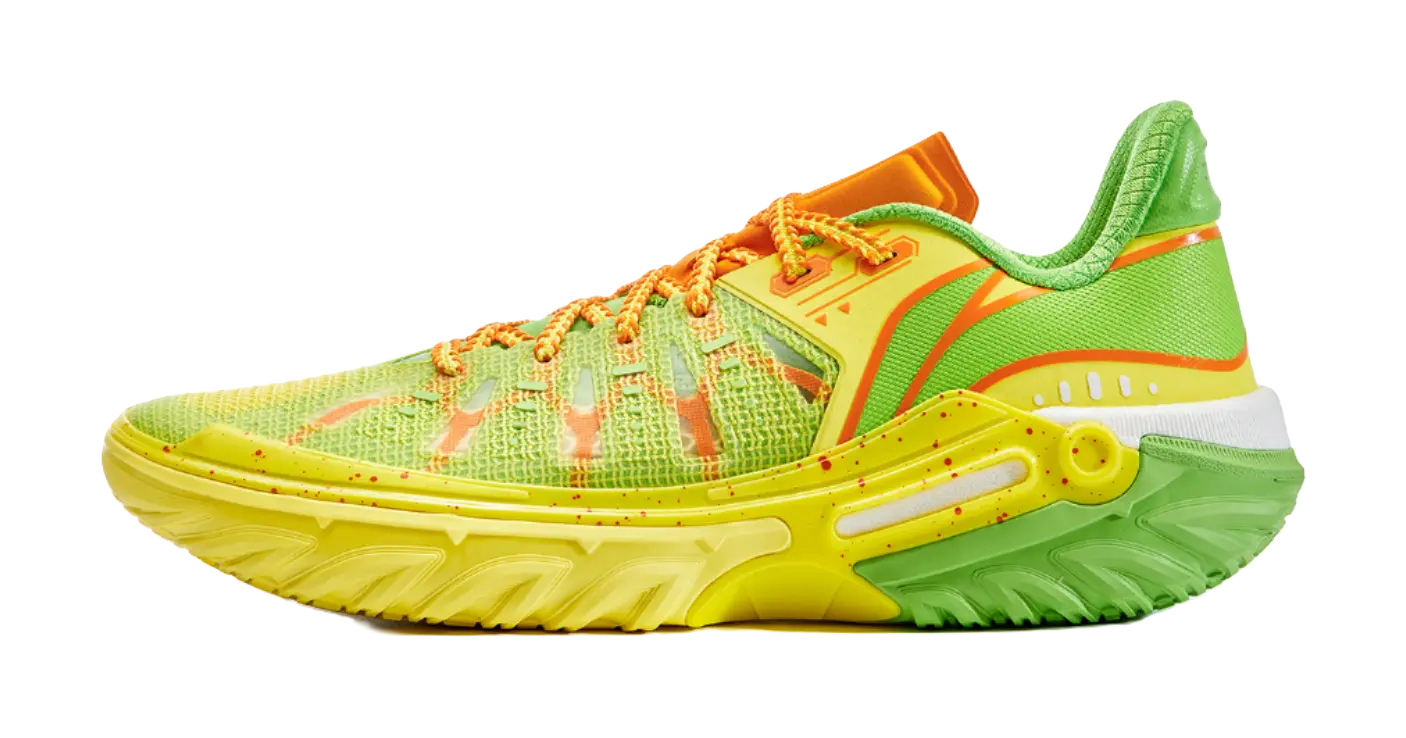 Li-Ning Jie Ao 2 Men's Outdoor Basketball Shoes - Cushioned Anti-Slip Low Top - Yellow/Green - Image 2