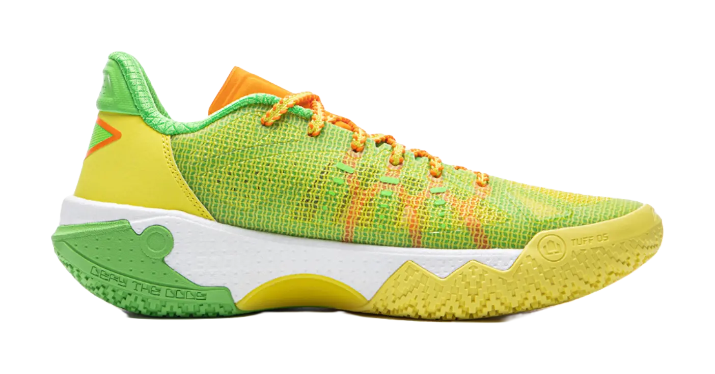 Li-Ning Jie Ao 2 Men's Outdoor Basketball Shoes - Cushioned Anti-Slip Low Top - Yellow/Green - Image 3